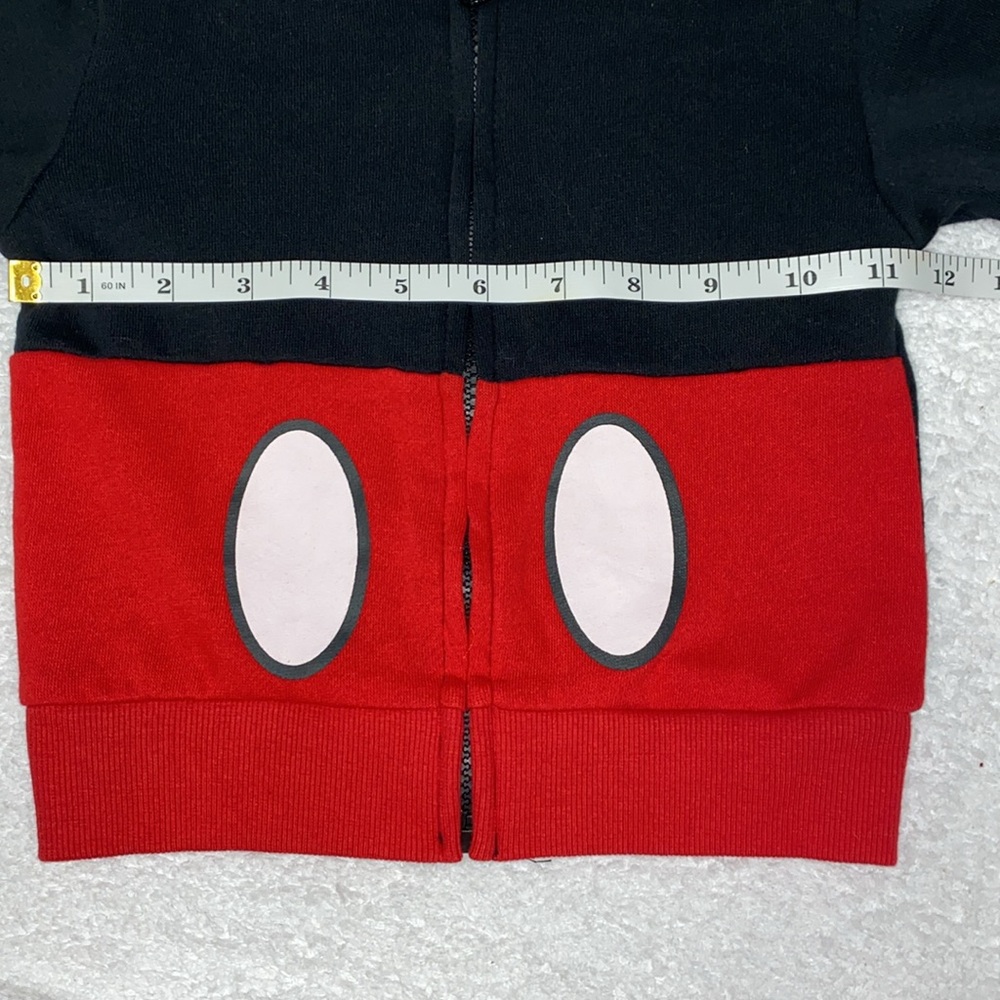 Disney Mickey Mouse  Zip Up Hoodie with Ears Black/Red unisex 12m - Picture 5 of 10